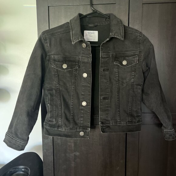 Black Cropped Jean Jacket - Picture 1 of 4